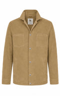 Semsket skinnjakke - Beige