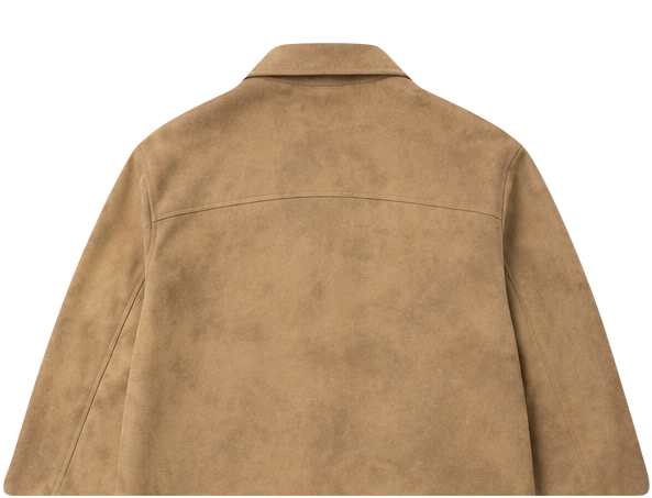 Semsket skinnjakke - Beige